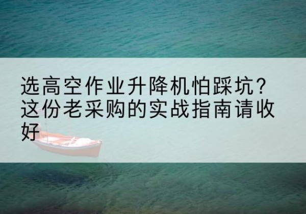 阜平高空作业升降机厂家推荐-选高空作业升降机怕踩坑？这份老采购的实战指南请收好