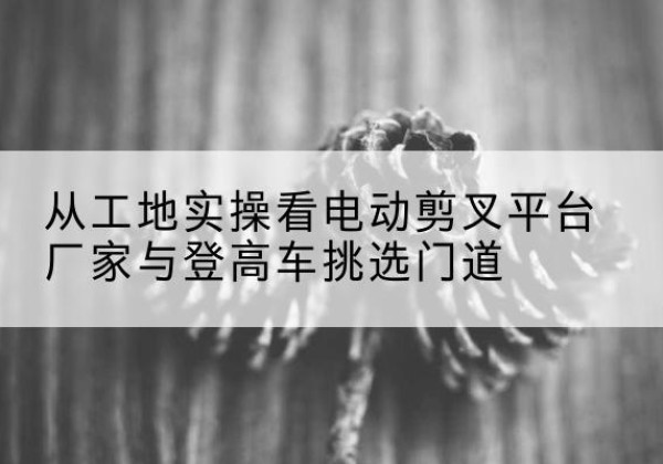 阜平电动剪叉升降平台厂家-从工地实操看电动剪叉平台厂家与登高车挑选门道